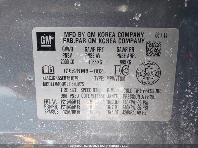 Buick Encore 2014 KL4CJGSB5EB761078 Image 9