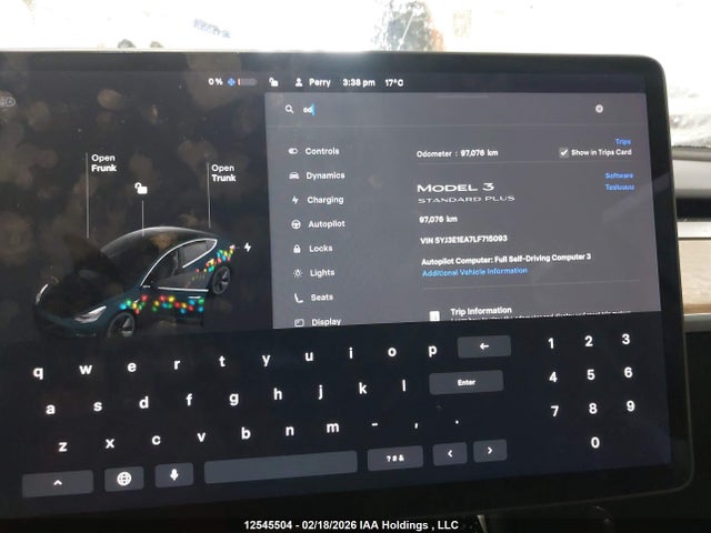 5YJ3E1EA7LF715093 Tesla Model 3 Standard Range Plus