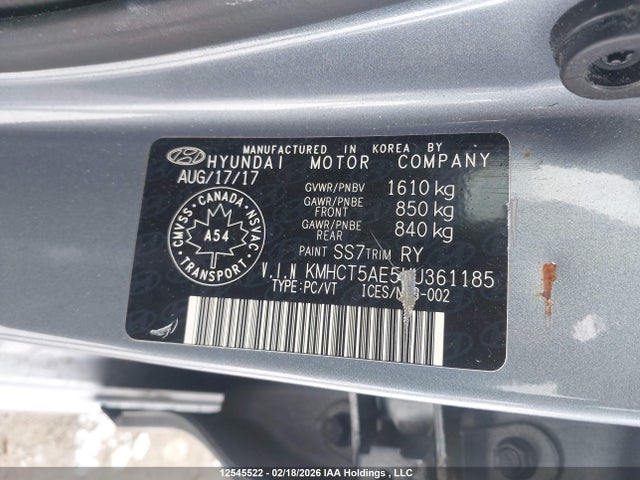 KMHCT5AE5HU361185 Hyundai ACCENT GL