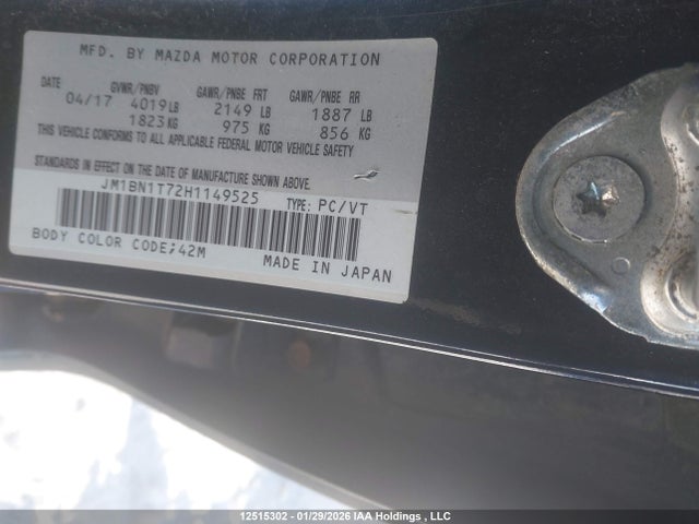 JM1BN1T72H1149525 Mazda Mazda3 Se