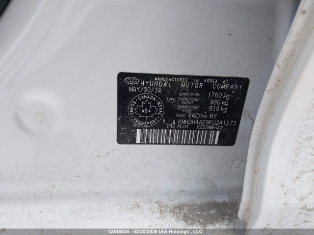 KMHDH4AE9FU241273 Hyundai Elantra Sport Appearance