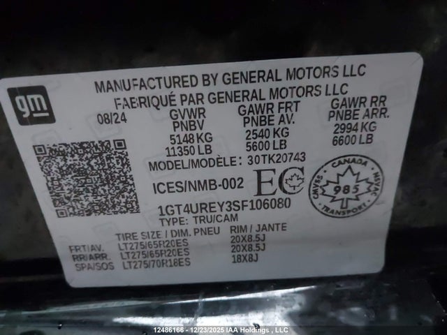 1GT4UREY3SF106080 GMC Sierra 2500hd Denali