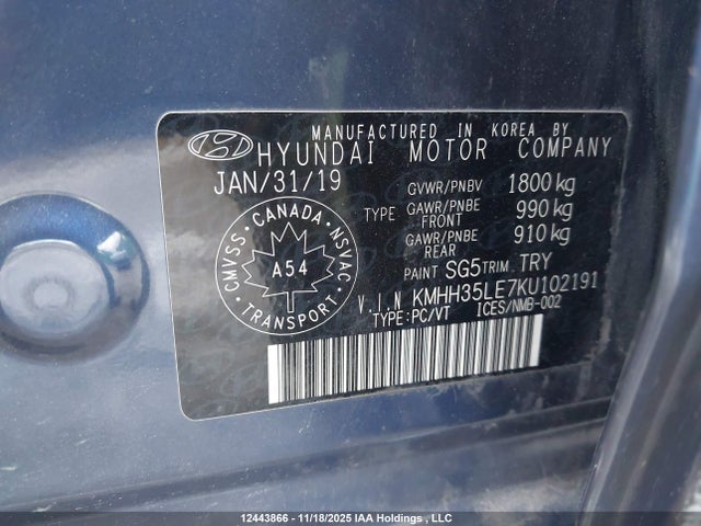 KMHH35LE7KU102191 Hyundai Elantra Gt Preferred