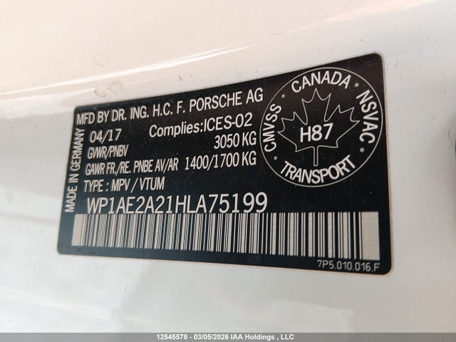 WP1AE2A21HLA75199 Porsche Cayenne Se Hybrid/platinum