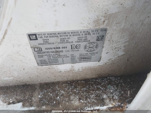 3GCUKTEC1GG202383 Chevrolet Silverado 1500 High Country