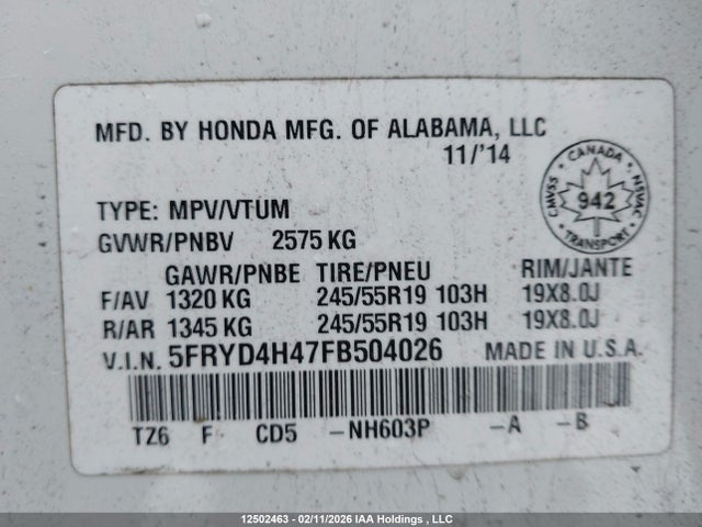 Acura Mdx Navigation Package 2015 5FRYD4H47FB504026 Image 9