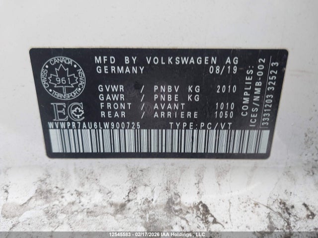 WVWPR7AU6LW900725 Volkswagen E-golf Comfortline