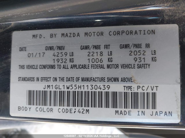 JM1GL1W55H1130439 Mazda 6 Grand Touring