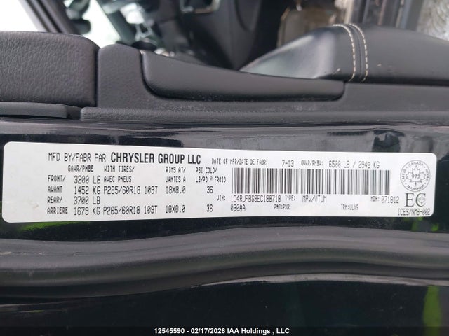 1C4RJFBG9EC188718 Jeep Grand Cherokee Limited