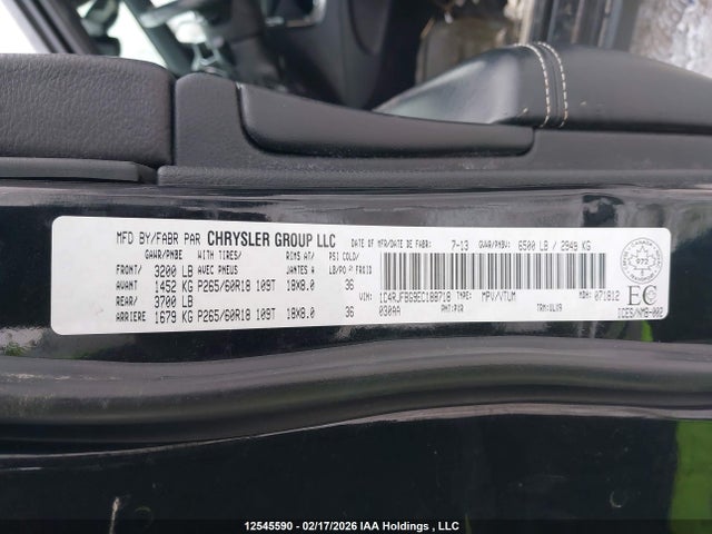 1C4RJFBG9EC188718 Jeep Grand Cherokee Limited