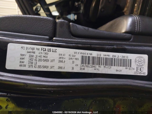 1C4RJFAG6JC324461 Jeep Grand Cherokee Laredo