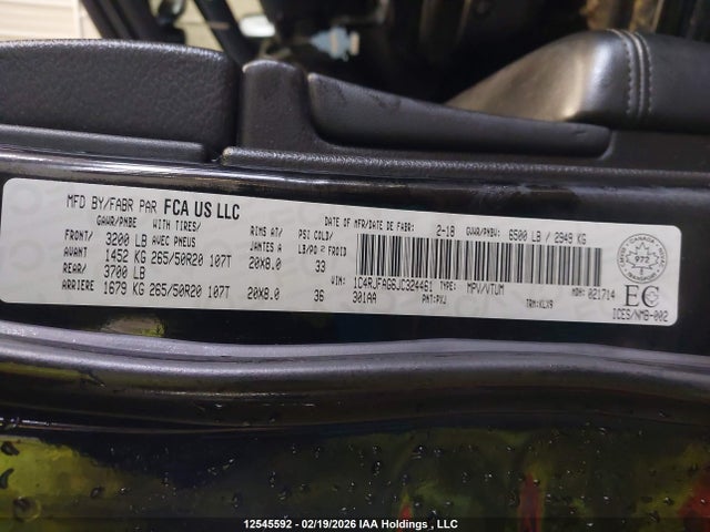 1C4RJFAG6JC324461 Jeep Grand Cherokee Laredo