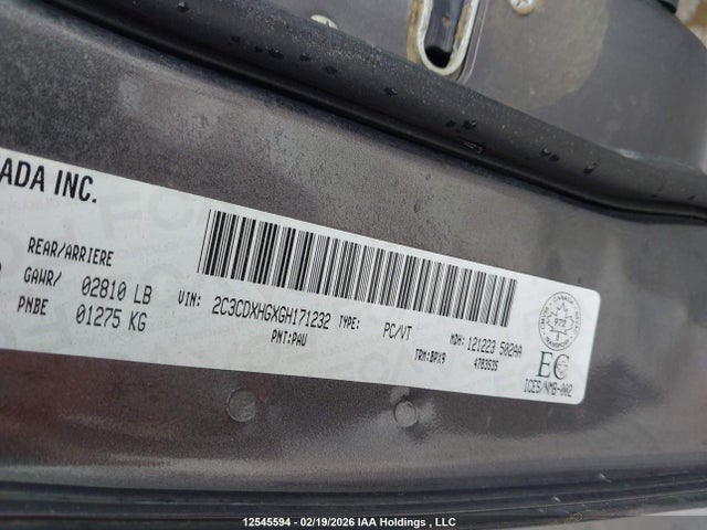 2C3CDXHGXGH171232 Dodge Charger Sxt