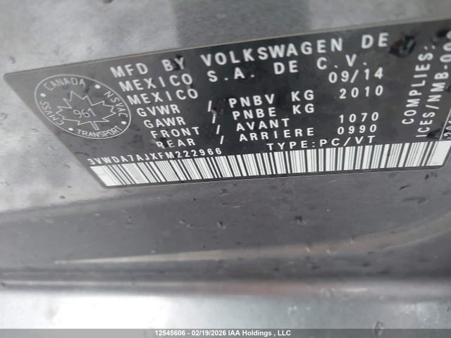 3VWDA7AJXFM222966 Volkswagen JETTA TDI