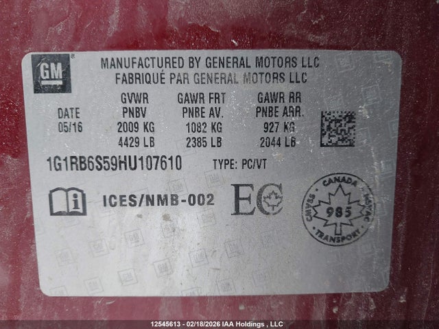 1G1RB6S59HU107610 Chevrolet Volt Premier