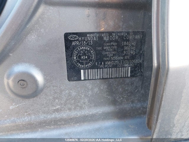 Aukcja sprzedaży 2013 Hyundai Elantra Gt Gl, vin: KMHD25LE1DU106824, numer aukcji: 12545676