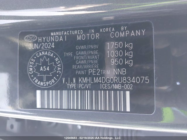 2024 Hyundai Elantra Sel მანქანა იყიდება აუქციონზე, vin: KMHLM4DG0RU834075, აუქციონის ნომერი: 12545683