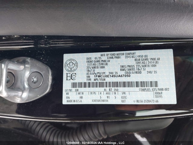 Ford Escape Hybrid 2025 1FMCU0E14SUA67050 Image 18