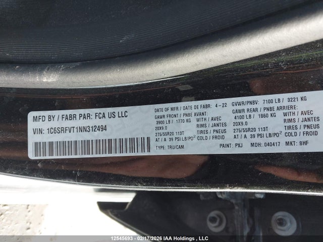 RAM 1500 Sport 2022 1C6SRFVT1NN312494 Image 9