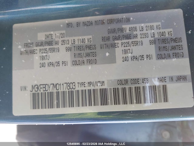JM3KFBDY7M0117803 Mazda Cx-5 Gt W/turbo