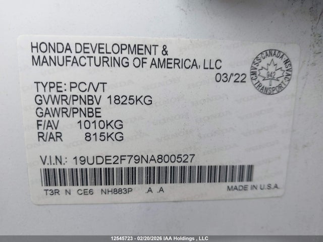 19UDE2F79NA800527 Acura Ilx Premium