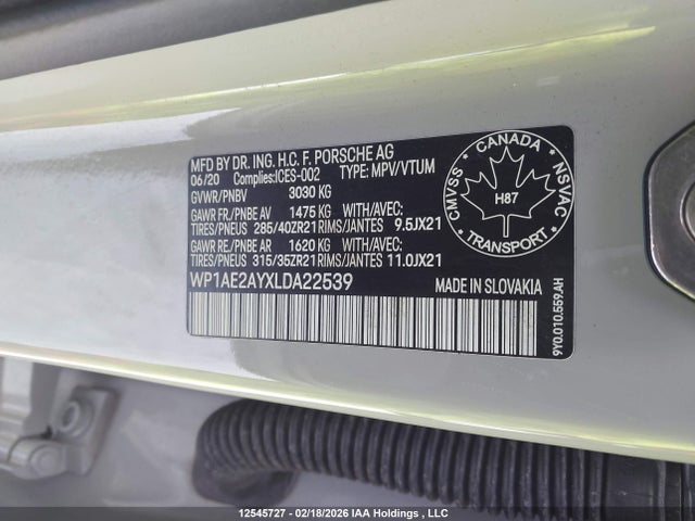 Porsche Cayenne E-hybrid 2020 WP1AE2AYXLDA22539 Image 9