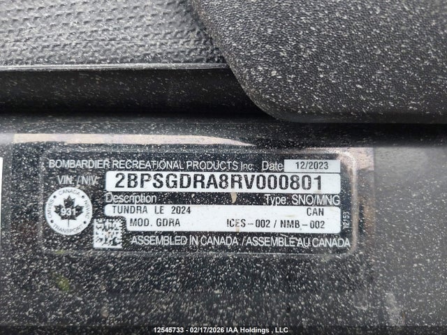 Skidoo Tundra 2024 2BPSGDRA8RV000801 Image 9