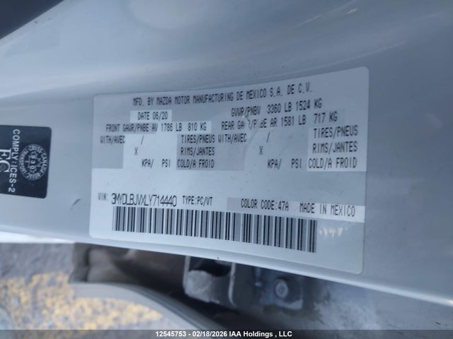 3MYDLBJVXLY714440 Toyota Yaris Xle