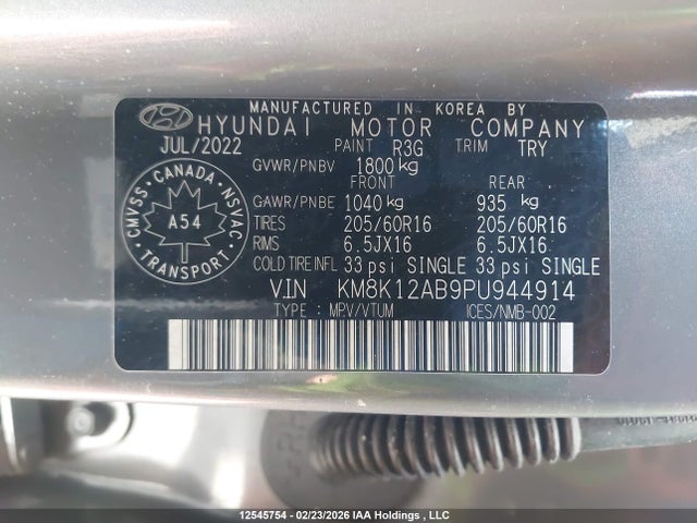 Hyundai Kona Essential 2023 KM8K12AB9PU944914 Image 9