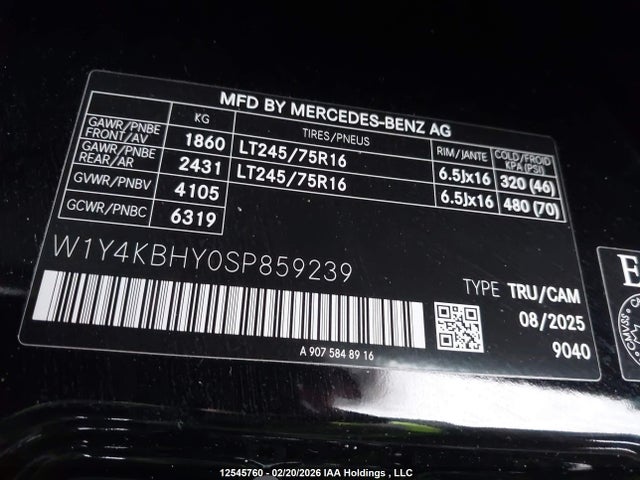 W1Y4KBHY0SP859239 Mercedes-Benz Sprinter 2500 Standard Roof 4-cyl Diesel