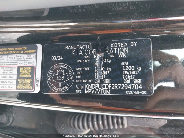 12545797 :رقم المزاد ، KNDPUCDF2R7294704 vin ، 2024 Kia Sportage Lx مزاد بيع