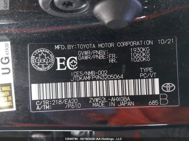 JTDKAMFP9N3205064 Toyota Prius Prime Upgrade