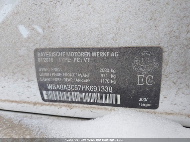 Aukcja sprzedaży 2017 Bmw 320i Xdrive, vin: WBA8A3C57HK691338, numer aukcji: 12545799