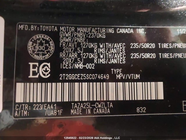 2T2GGCEZ5SC074649 Lexus Nx 350 Premium