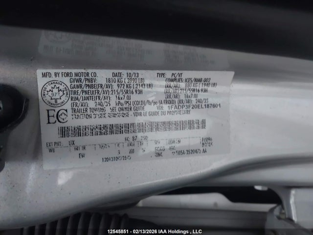 1FADP3F20EL187601 Ford FOCUS SE