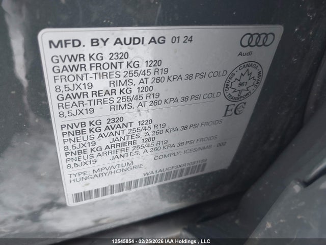 WA1AUCF3XR1091159 Audi Q3