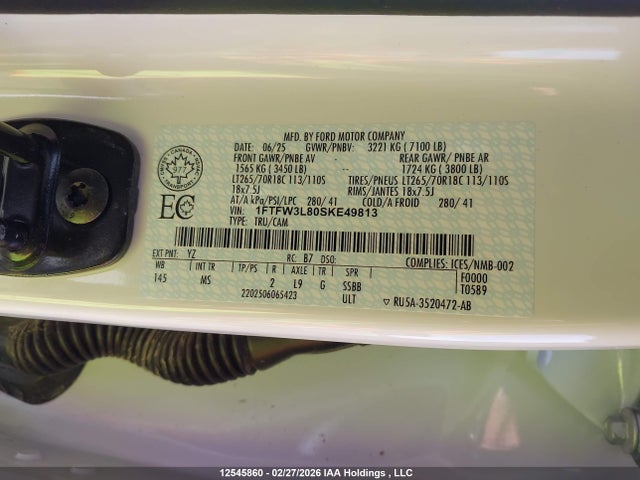 1FTFW3L80SKE49813 Ford F150 Xlt