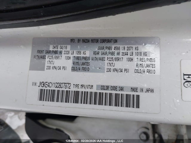 JM3KE4CY1G0807972 Mazda Cx-5 Gs