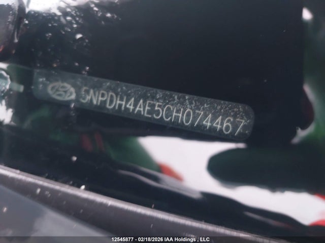 12545877 :رقم المزاد ، 5NPDH4AE5CH074467 vin ، 2012 Hyundai Elantra Gls/limited مزاد بيع