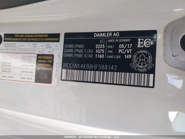 WDDWK4KB8HF588142 Mercedes-Benz C 300 4matic