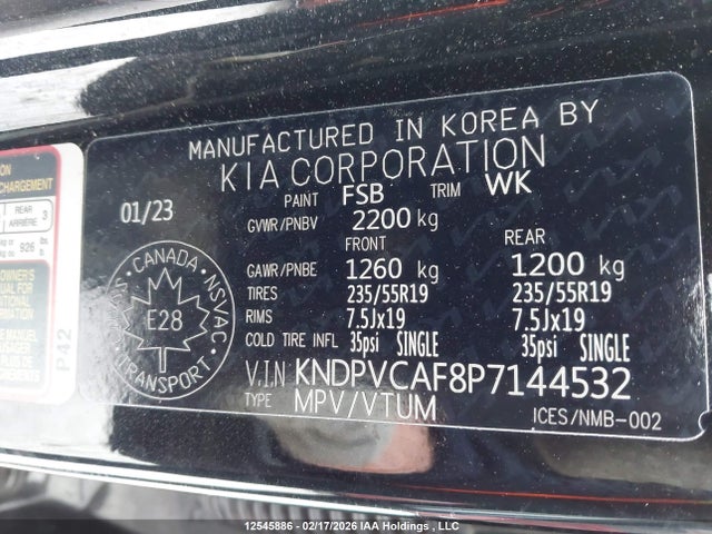 KNDPVCAF8P7144532 KIA Sportage Ex/ex Premium W/black Interior/ex Premium W/red Interior