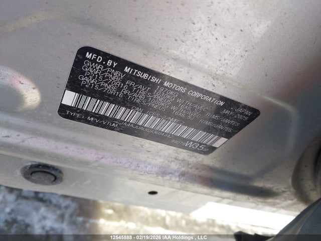 2025 Mitsubishi Rvr Es მანქანა იყიდება აუქციონზე, vin: JA4AJUAU0SU604342, აუქციონის ნომერი: 12545888