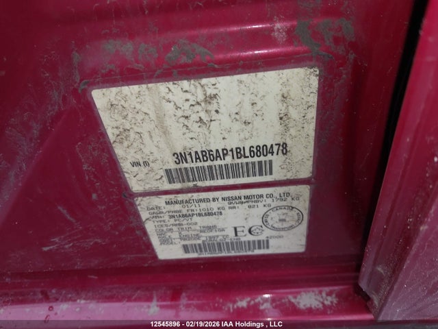 Продаж на аукціоні авто 2011 Nissan Sentra 2.0/2.0s/sr/2.0sl, vin: 3N1AB6AP1BL680478, номер лоту: 12545896