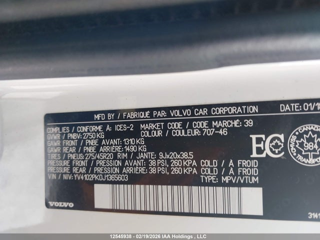 YV4102PK0J1365603 Volvo Xc90 T5 Momentum