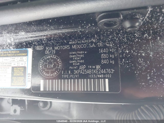 3KPA25AB1KE244763 KIA Rio Lx/lx+