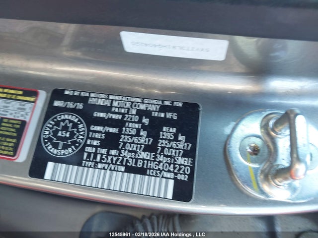 5XYZT3LB1HG404220 Hyundai SANTA FE SPORT