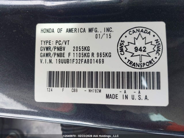 Acura TLX 2015 19UUB1F32FA801469 Image 18