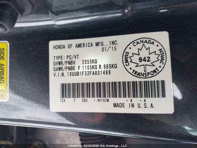 Acura TLX 2015 19UUB1F32FA801469 Image 9