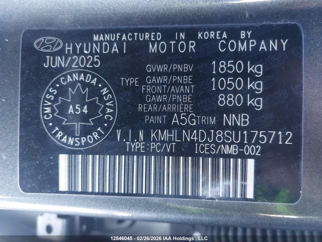 KMHLN4DJ8SU175712 Hyundai Elantra Limited