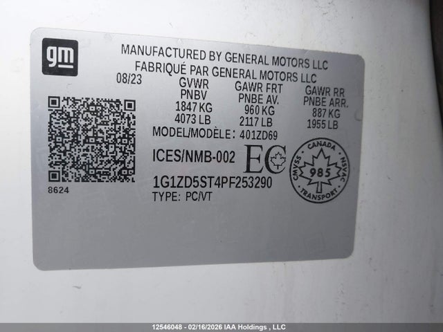 1G1ZD5ST4PF253290 Chevrolet MALIBU LT